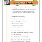 Identifying Adverbs Free Printable Adverb Worksheets