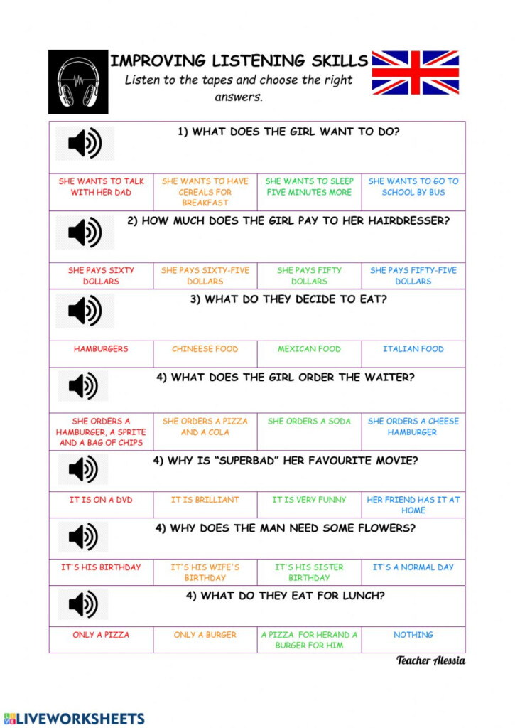 Improving Listening Skills Worksheet