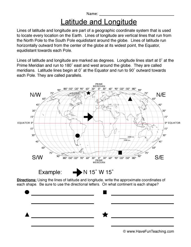 Latitude And Longitude Worksheet Map Skills Worksheets Latitude And