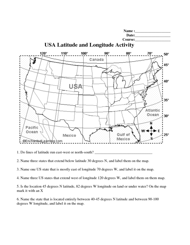 Latitude And Longitude Worksheets For 6th Grade Thekidsworksheet