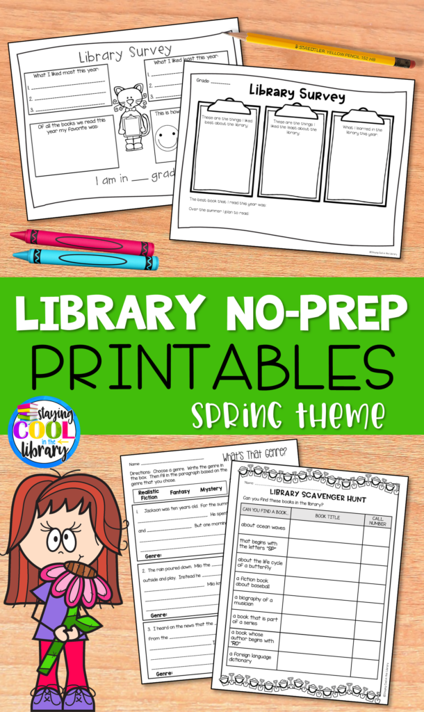 Library Skills No Prep Printables Spring Summer Library Skills 