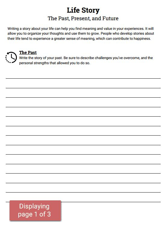 Life Story Worksheet Therapist Aid Therapy Worksheets Therapy 