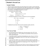 Newtons Second Law Worksheet Answer Key Ivuyteq