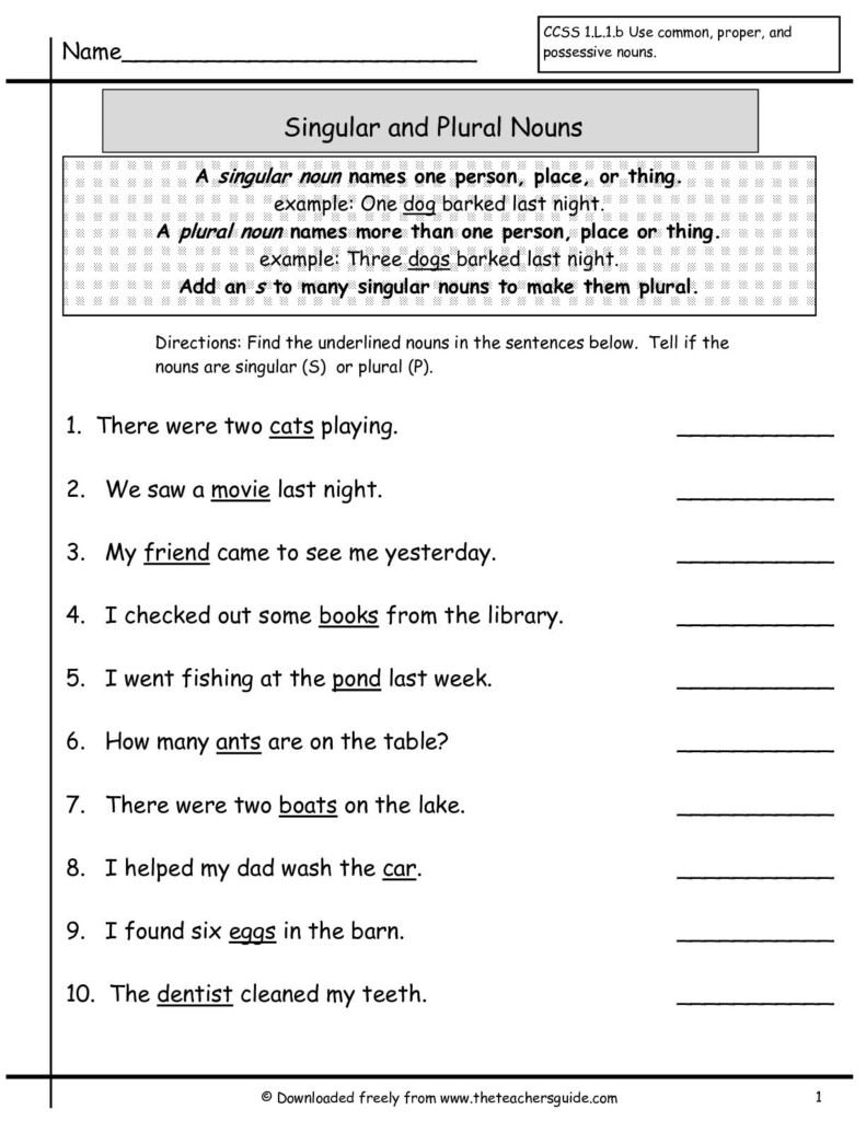 Nouns Worksheet Third Grade Image Of Worksheet