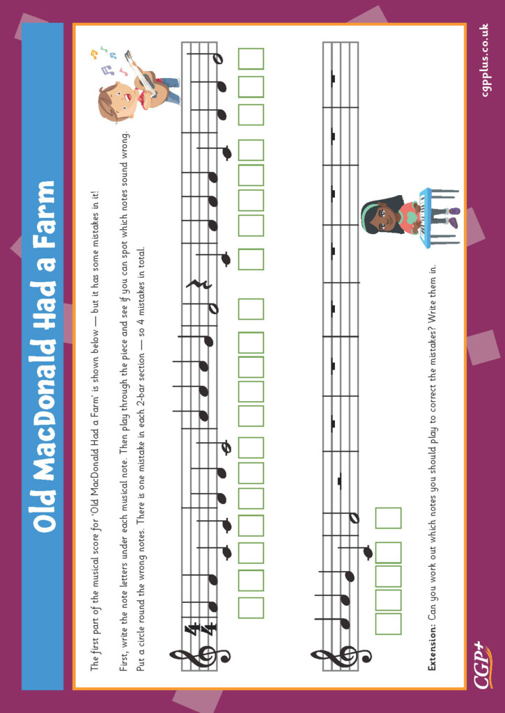 Old MacDonald Had A Farm Spot The Mistakes Years 5 6 CGP Plus