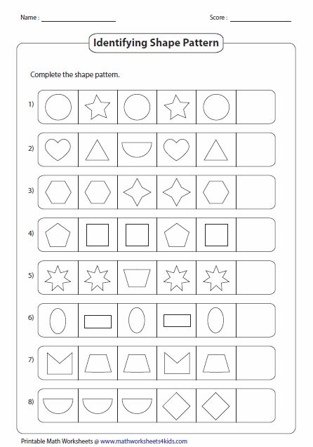 Pattern Worksheets For Grade 1 Pattern Worksheet 2nd Grade 