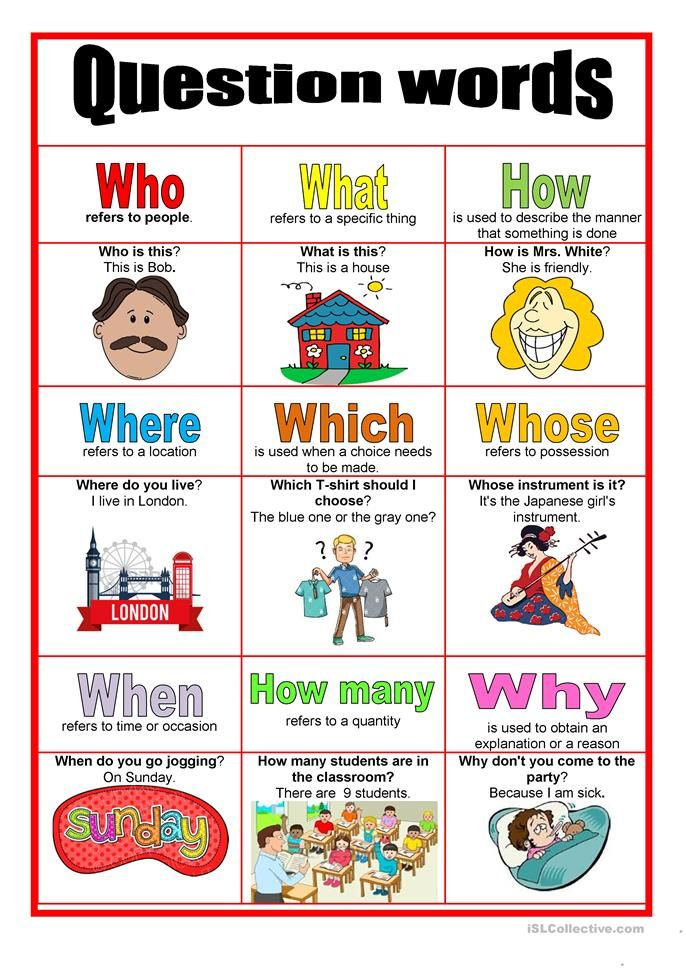 Picture Dictionary Question Words Worksheet Free ESL Printable 