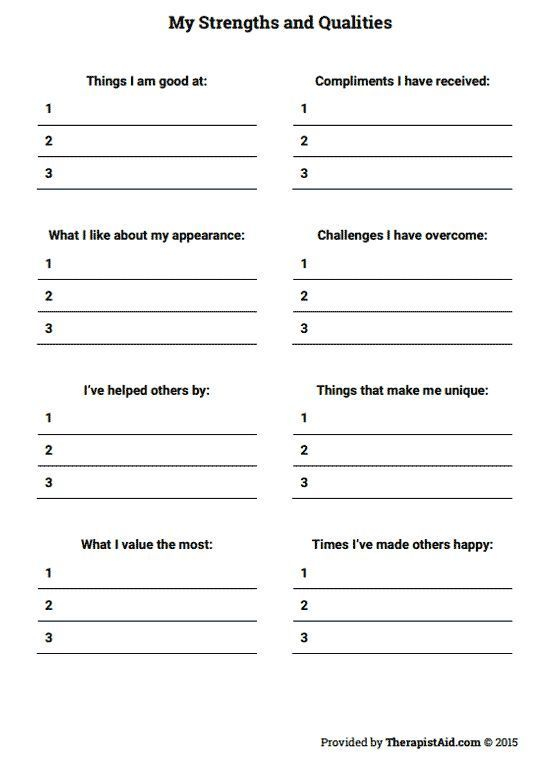 My Skills And Qualities Worksheet - SkillsWorksheets.com