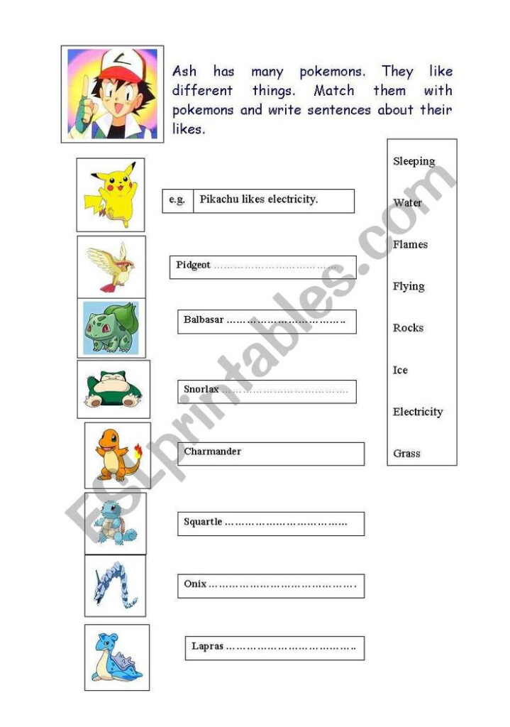 Pokemon Worksheet Worksheets Free Worksheets Vocabulary Skills