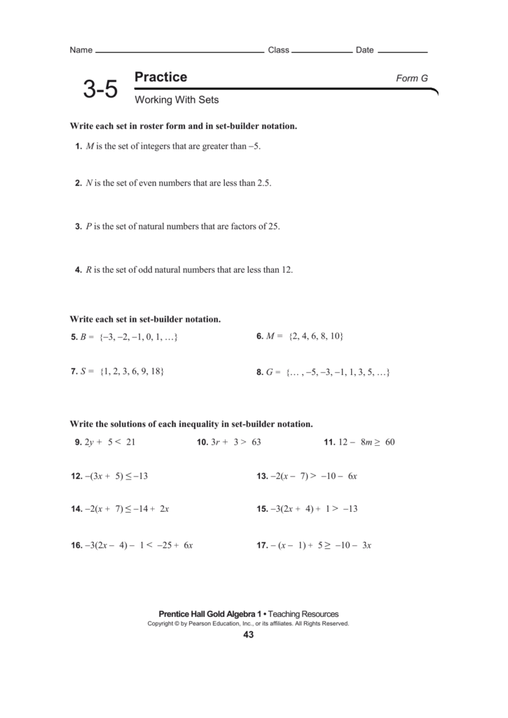 Practice 3 6 Absolute Value Equations And Inequalities Answer Key 