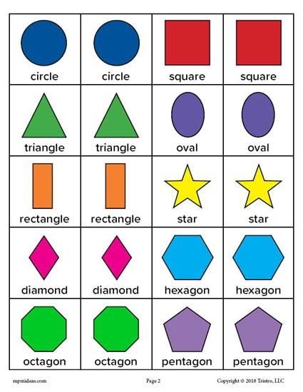 Printable Shapes Matching Memory Game Shapes Preschool Printables