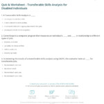 Quiz Worksheet Transferable Skills Analysis For Disabled