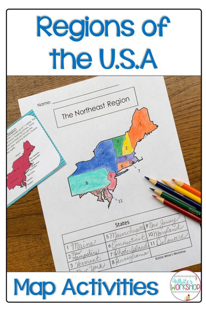 Regions Of The United States Map Activities BUNDLE Map Activities 