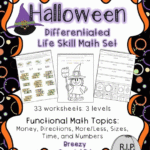 Sample Of Math Worksheets Include In The Halloween Life Skill Math Pack