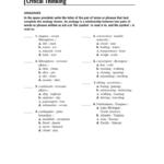 Skills Worksheet Critical Thinking Analogies Db excel