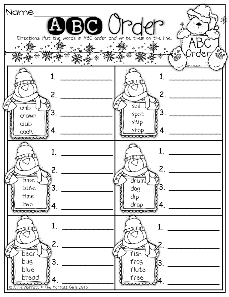 The Moffatt Girls Winter Math And Literacy Packet First Grade 