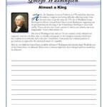 Washington s Birthday Worksheet Almost A King Writing Prompt