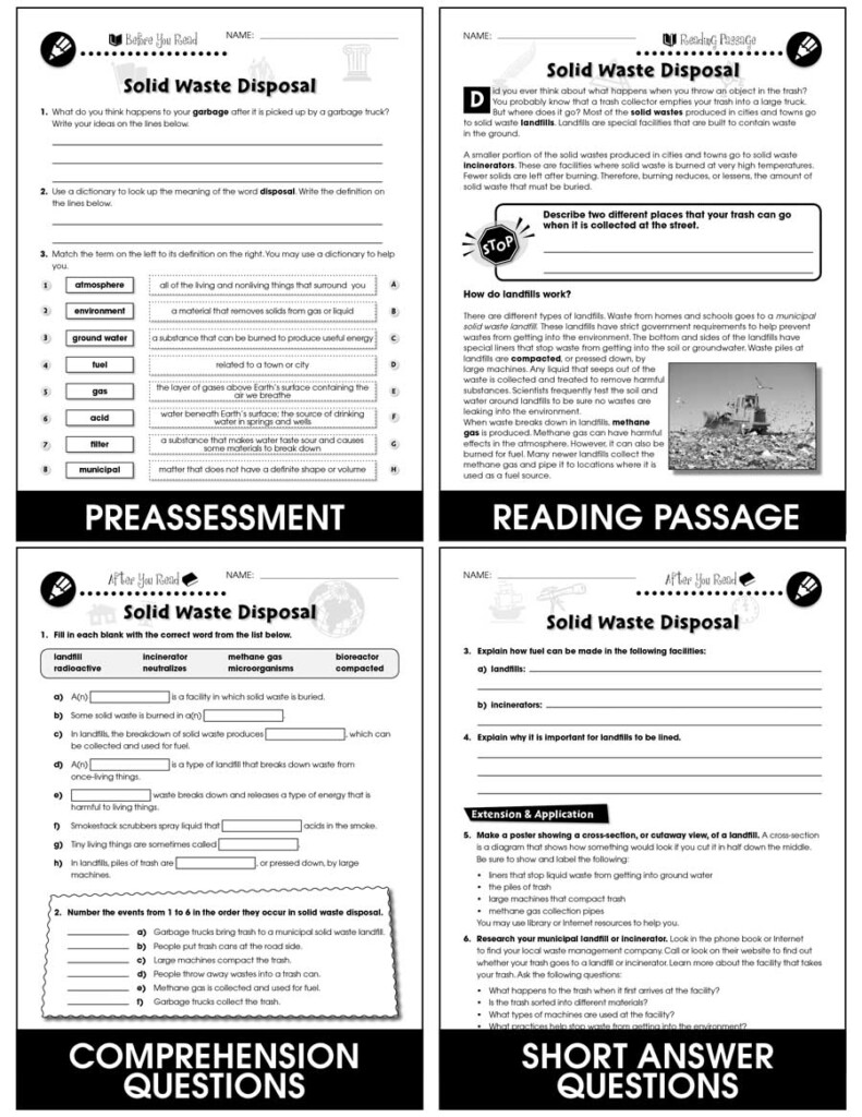 Waste At The Source Solid Waste Disposal Gr 5 8 Grades 5 To 8 