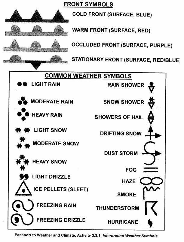 Weather Worksheet NEW 441 WEATHER MAP READING WORKSHEET