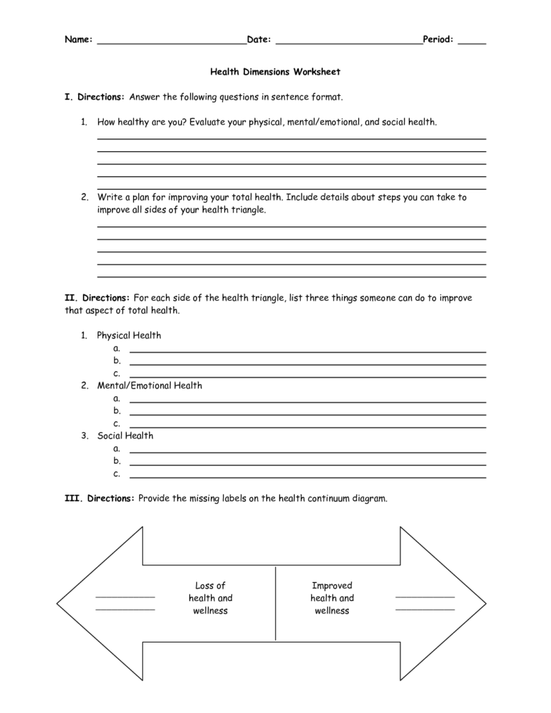 14 8 Dimensions Of Wellness Worksheet Worksheeto