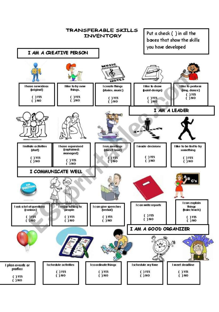 18 Best Images Of Job Skills Worksheets Free Printable Job Skills Job 