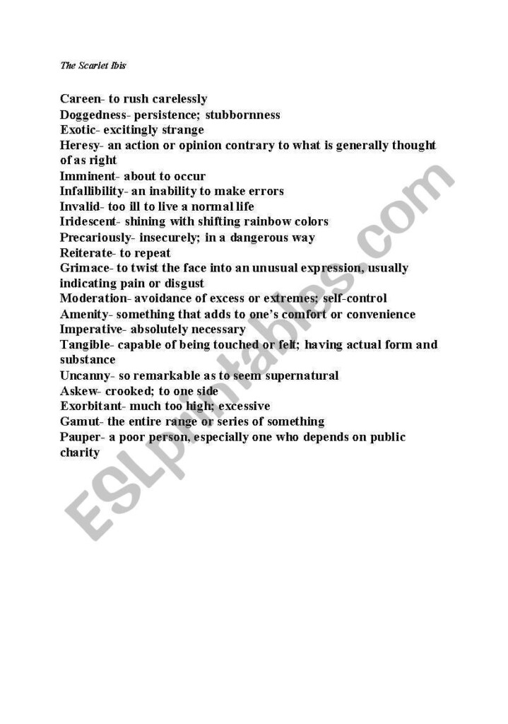 30 The Scarlet Ibis Worksheet Answers Education Template