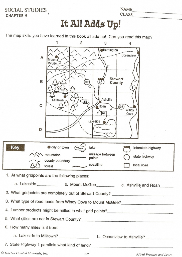 6Th Grade Map Skills Worksheets Printable Printable Maps