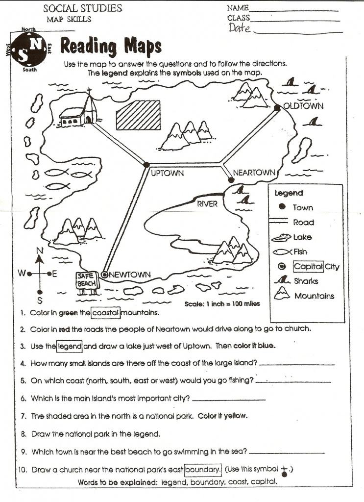 6Th Grade Map Skills Worksheets Printable Printable Maps