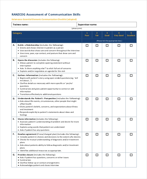 8 Basic Skills Assessment Examples PDF Examples