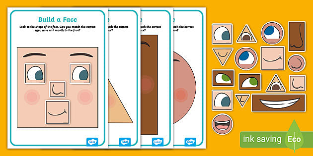  All About Me Build A Face 2D Shape Activity