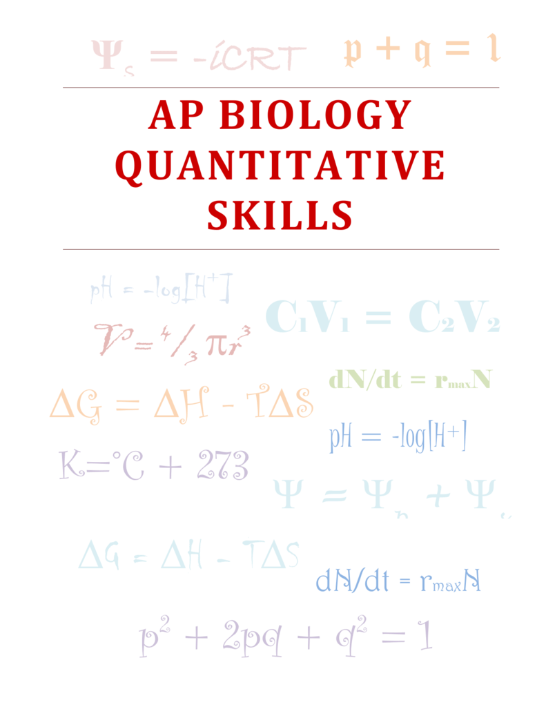 AP Biology Quantitative Skills The Bronx High School Of Science