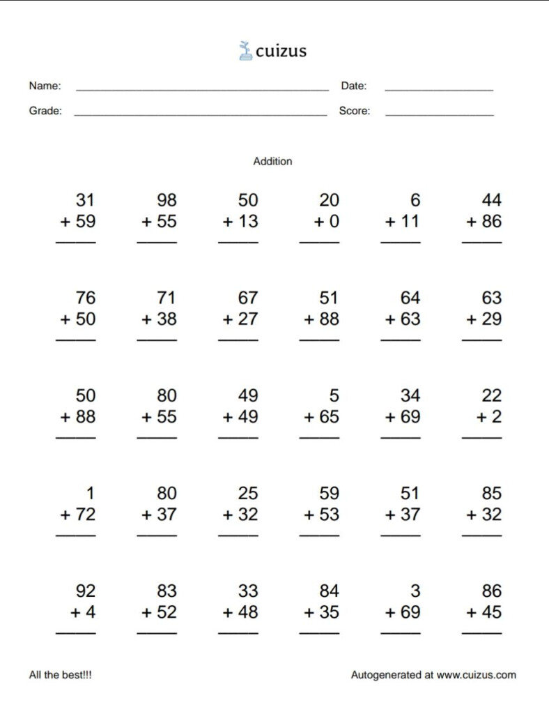 Basic Arithmetic Free Math Worksheets Cuizus