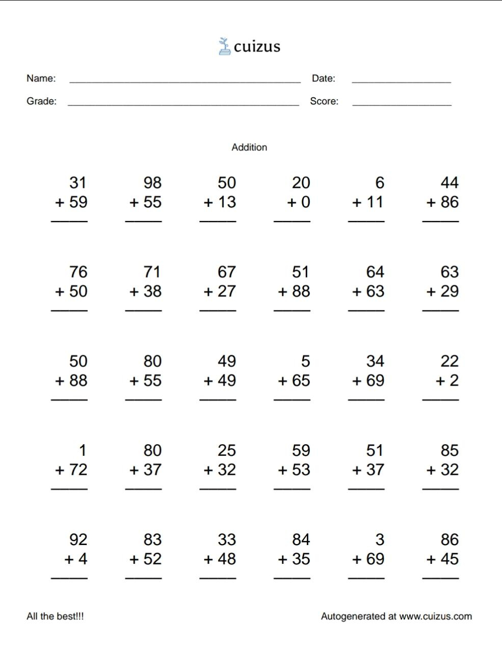 Basic Arithmetic Skill Worksheet SkillsWorksheets