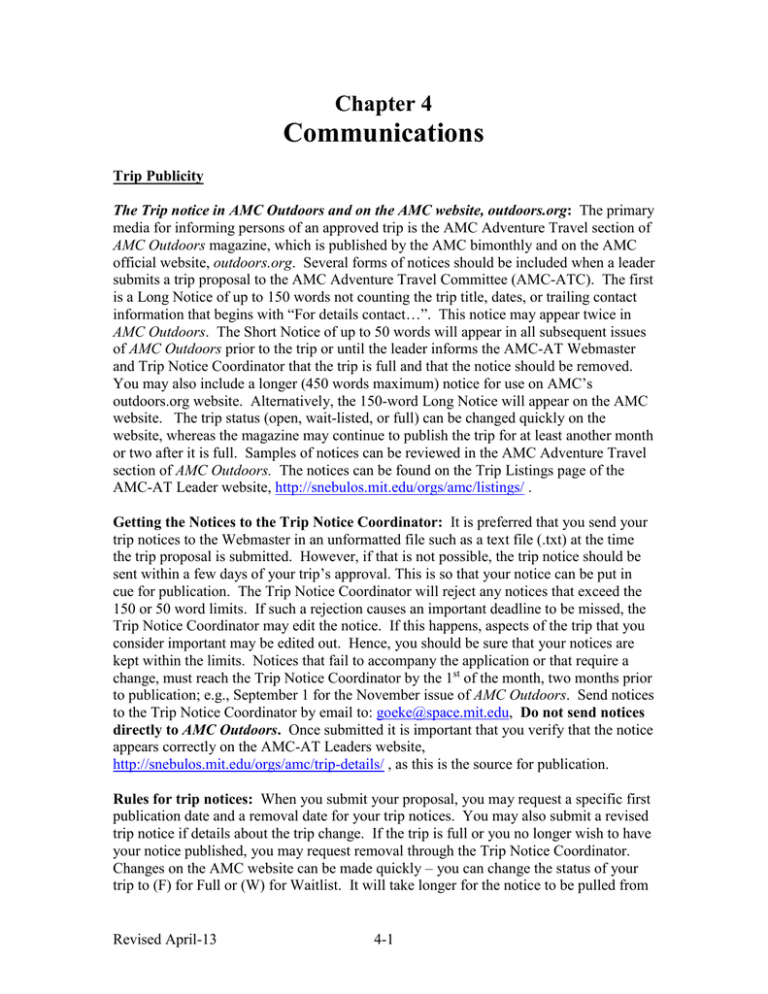 Communications Chapter 4