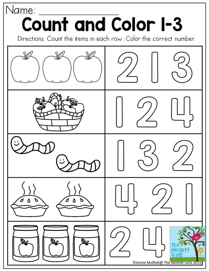 Count And Color Basic Skills For Preschool Numbers Preschool