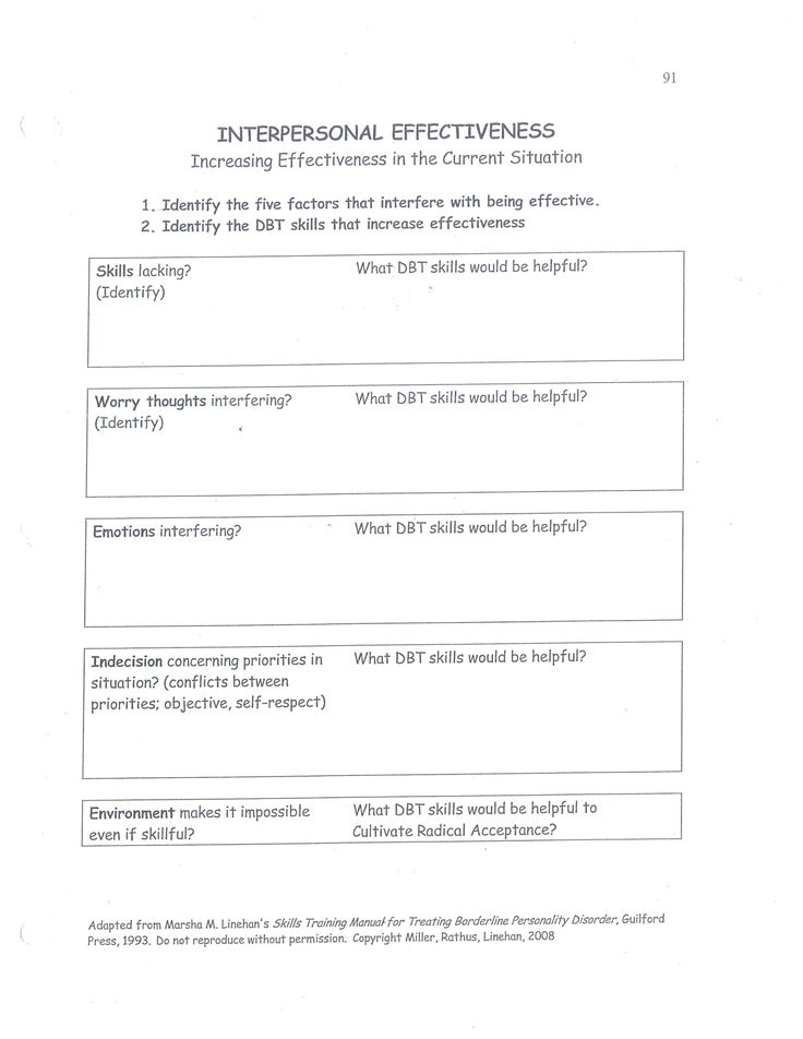 DBT Interpersonal Effectiveness Increasing Effectiveness In The 