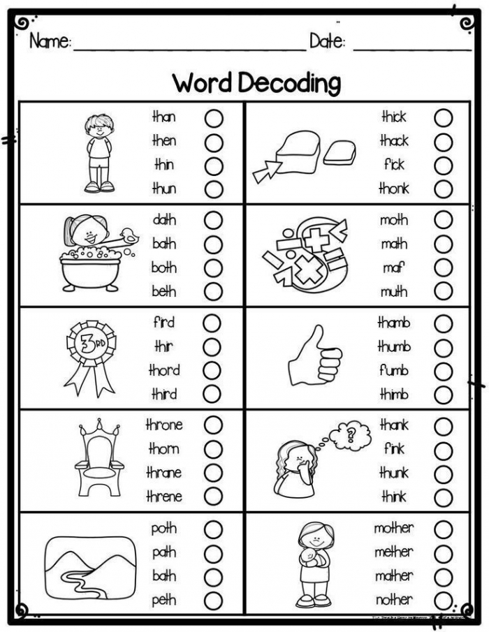 Decoding Words Worksheets 99Worksheets
