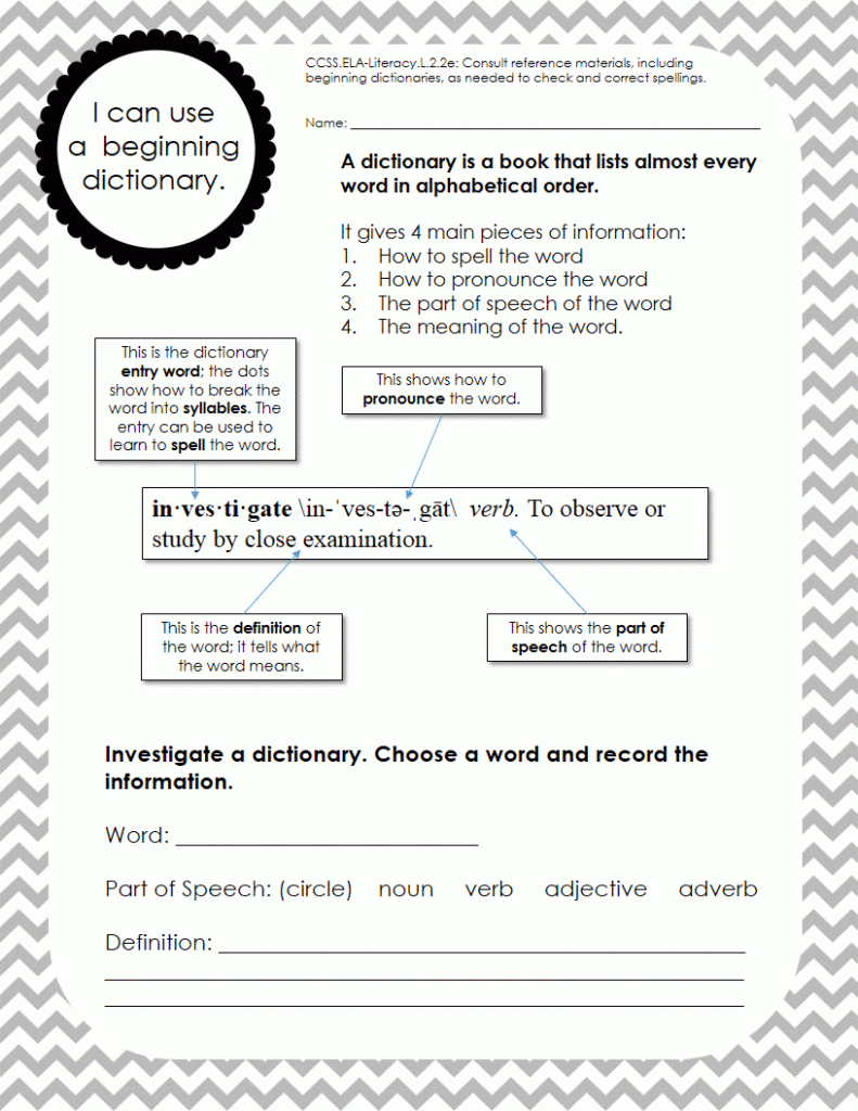 Dictionary Worksheets 2Nd Grade Markdrumtracks