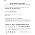 Discrete Probability Distributions Worksheet Answer No The Total Of