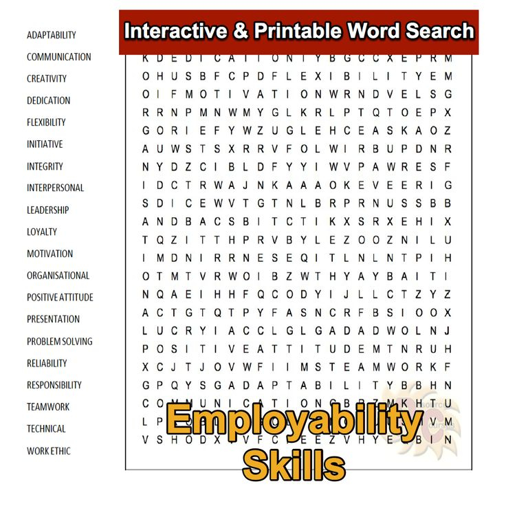 Employability Skills Interactive Word Search From Resources Courses 
