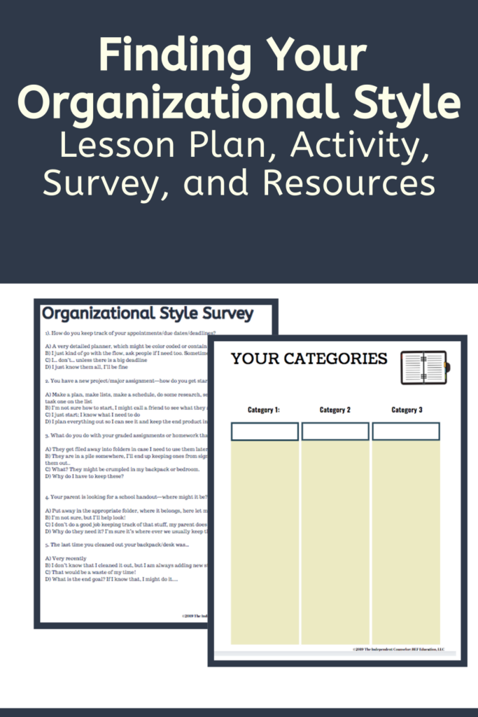 Finding Your Organizational Style Student Lesson Activity Lessons 