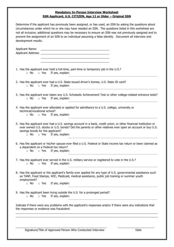 FREE 15 Interview Worksheet Templates In PDF MS Word