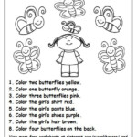 Free Following Directions Worksheet With Color Words Provides A Fun