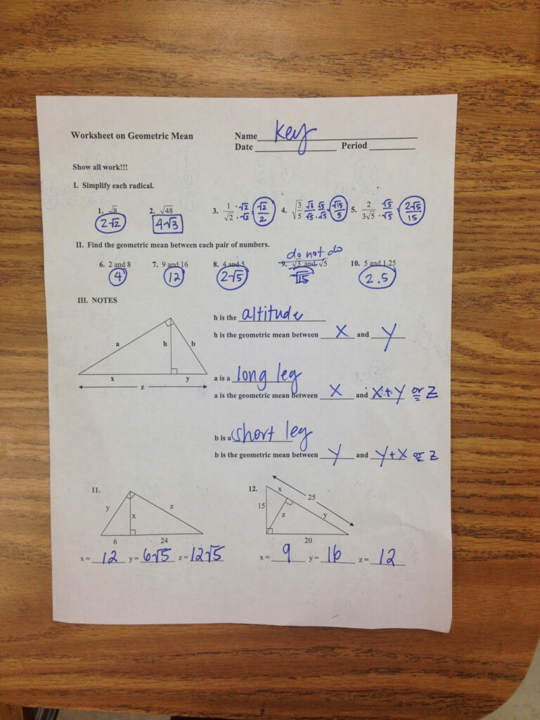  Geometric Mean Worksheet Answers Free Download Goodimg co