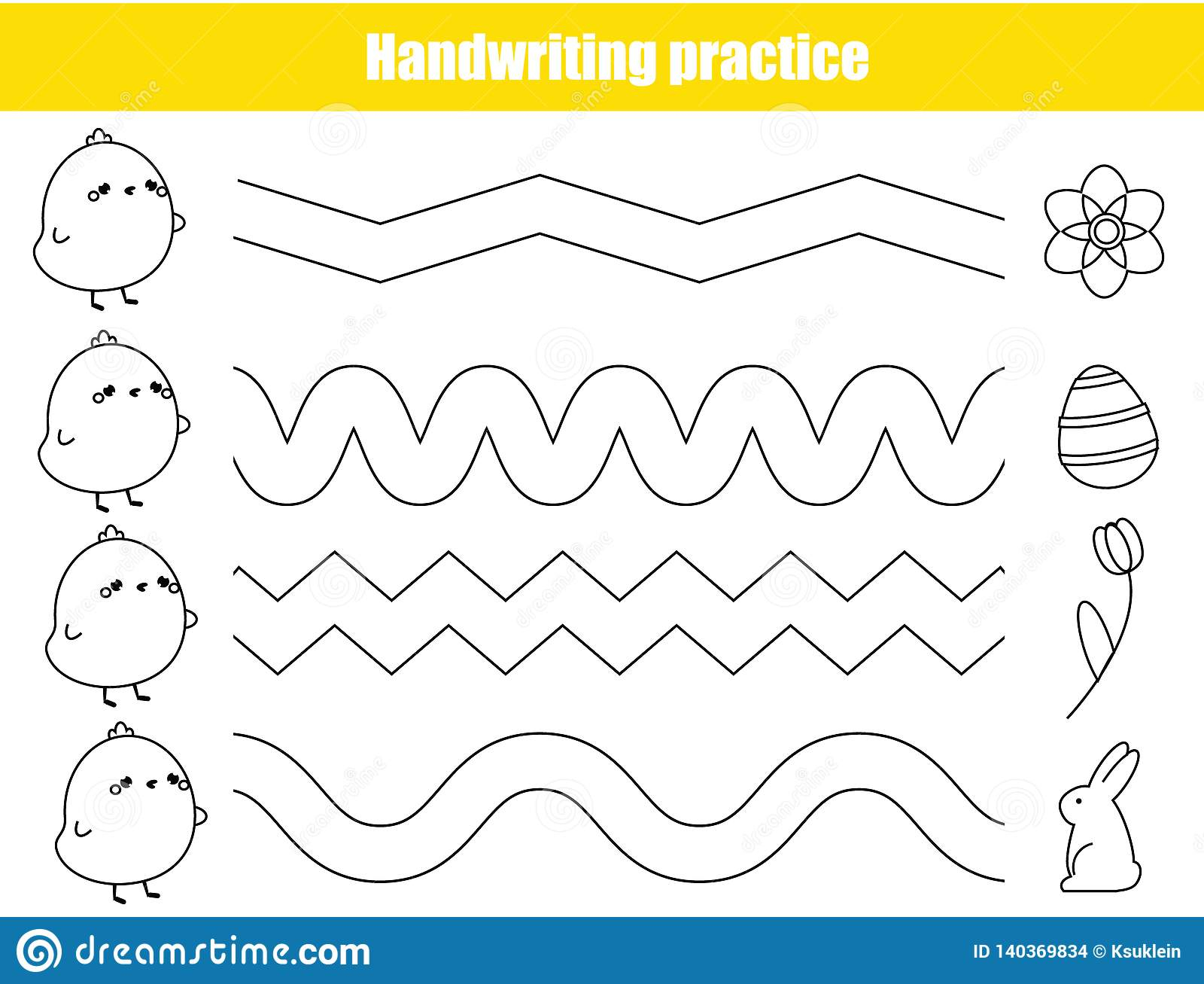 Handwriting Practice Sheet Educational Children Game Basic Writing