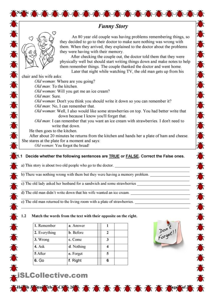 Health Matters Reading Worksheets 4th Grade Reading Worksheets 