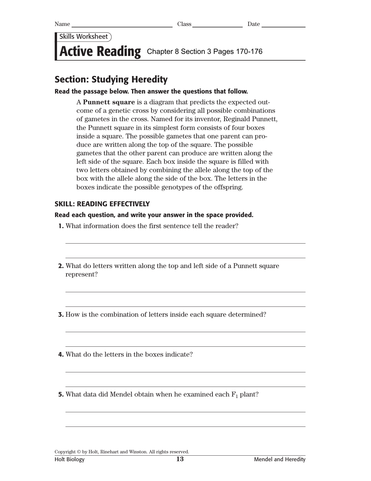 Holt Biology Skills Worksheet Answer Key TUTORE ORG Master Of Documents