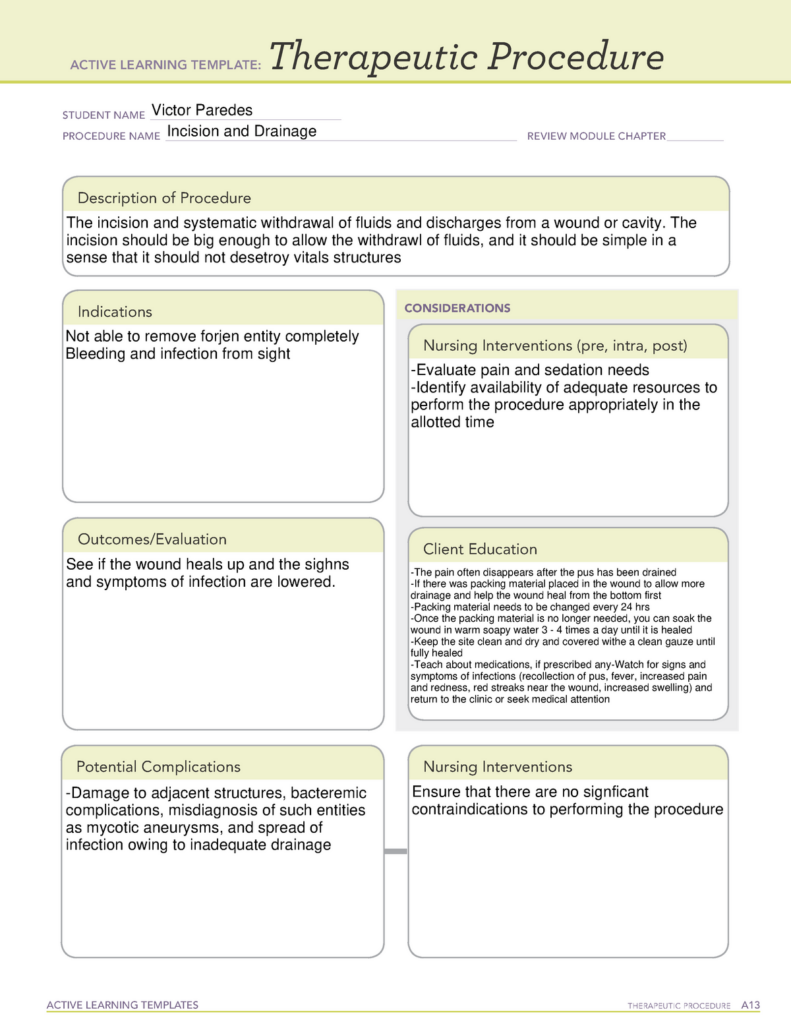 Incision And Drain Ati Template Basic Skill ACTIVE LEARNING TEMPLATES 