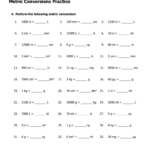 Metric Conversion Worksheet Chemistry Educational Worksheet