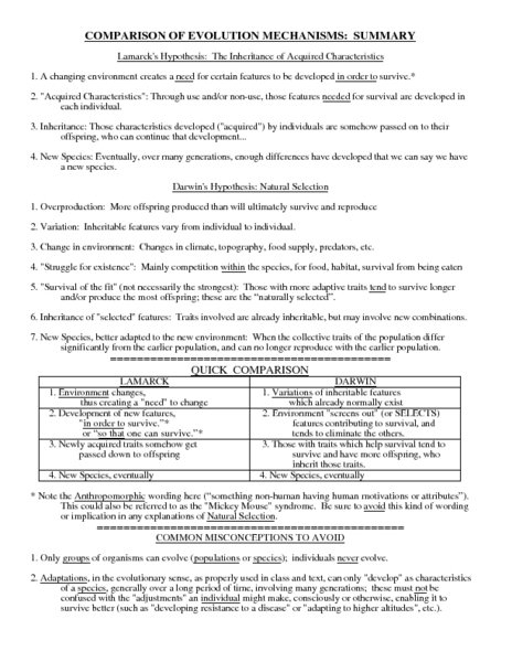 Natural Selection Worksheet Answer Key Types Of Evolution Free 